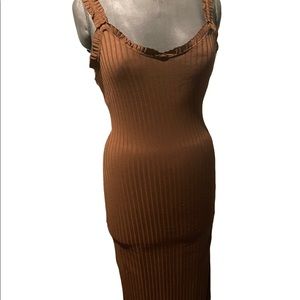 V neck sleeveless dress! Long maxi with slit in leg!